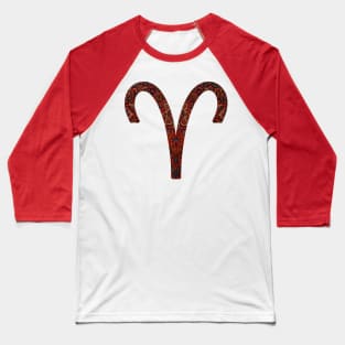 Dark Paisley Aries Zodiac Sign Baseball T-Shirt